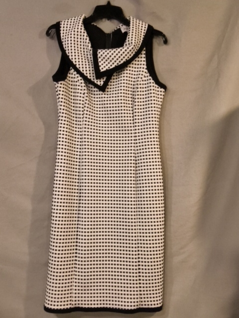 Joseph Ribkoff Blk & White Houndstooth Middishift Statement Collar,¹wHo
